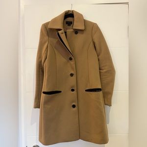 THEORY - camel wool jacket with leather detailing (size medium)